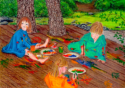 Kids at the Lake, ©2006 Judy Swallow