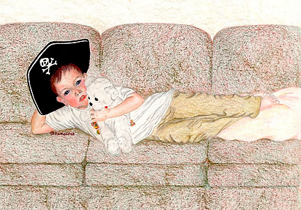 Lazying Around with Bear, © Judy Swallow