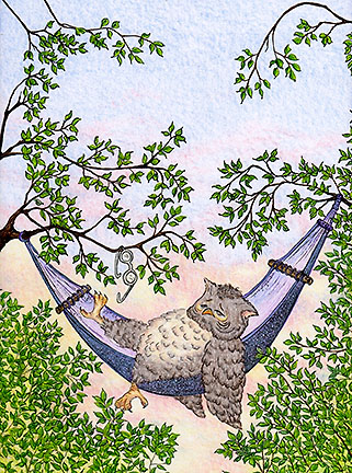 Ollie falls asleep daydreaming, ©2014 Judy Swallow